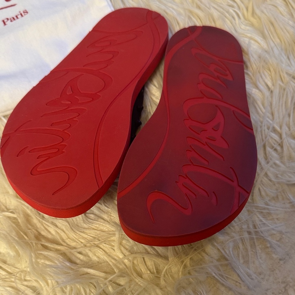 Christian Louboutin Red Sandals with Black Straps size 36 - Picture 3 of 7